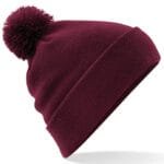Cuffed Pom Pom - Burgundy