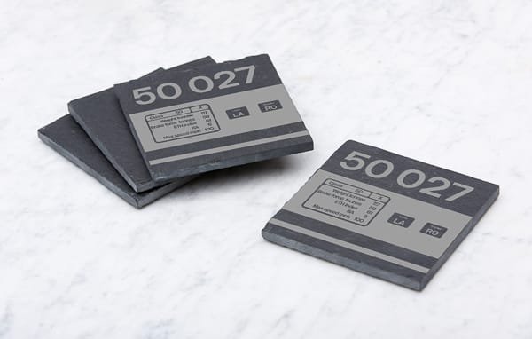 50027 data panel Laser Etched Slate Coaster