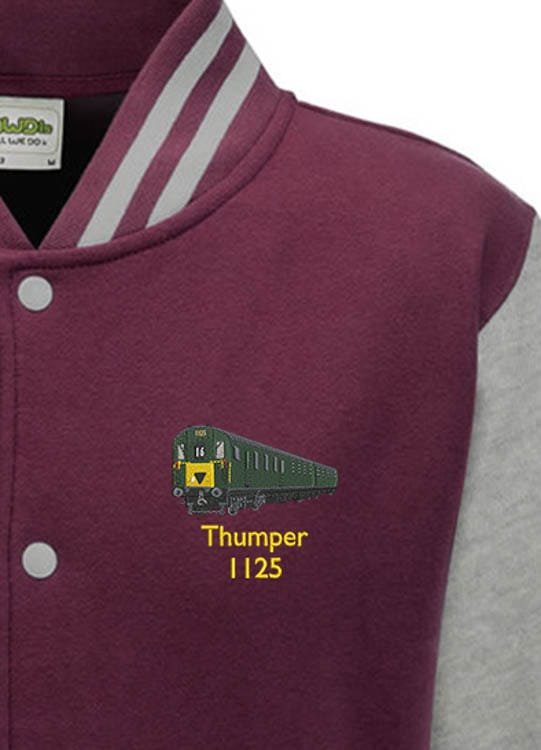 1125 Burgundy and Heather Grey Varsity Jacket