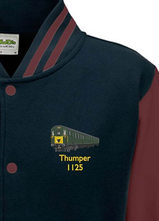 1125 Navy and Burgundy Varsity Jacket