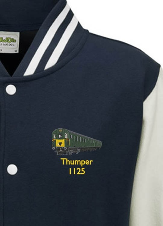 1125 Navy and White Varsity Jacket