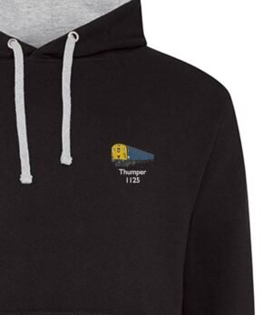 1125 Retro Black and Heather hoodie