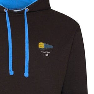 1125 Retro Black and Royal Blue hoodie