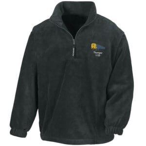 1125 Retro Black Zip Neck Fleece