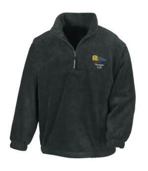 1125 Retro Black Zip Neck Fleece