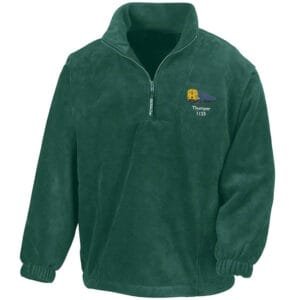 1125 Retro Forest Green Zip Neck Fleece