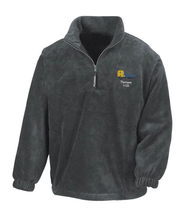 1125 Retro Grey Zip Neck Fleece