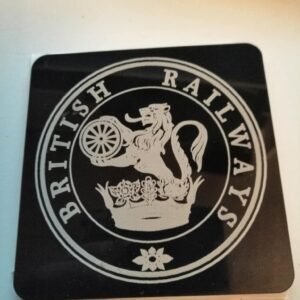 British Railways Round Totem Laser Etched Acrylic Coaster