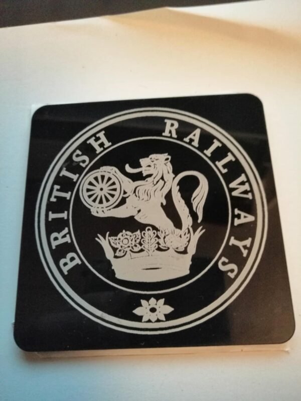 British Railways Round Totem Laser Etched Acrylic Coaster