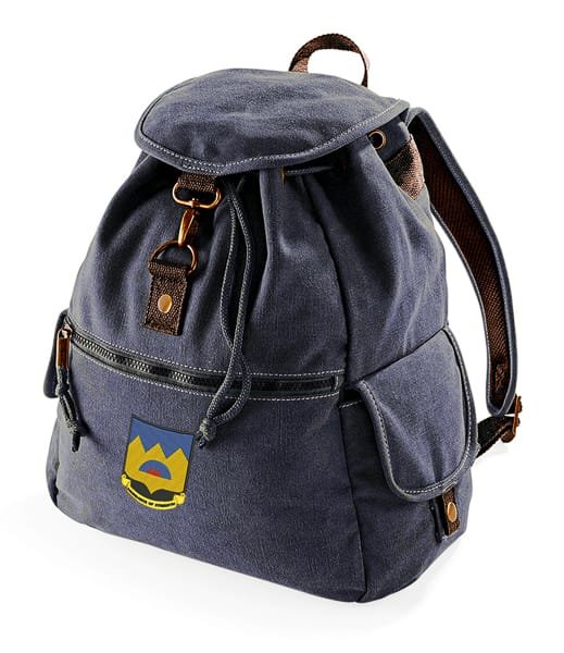 Abundance of Strength Embroidered Vintage Canvas Rucksack