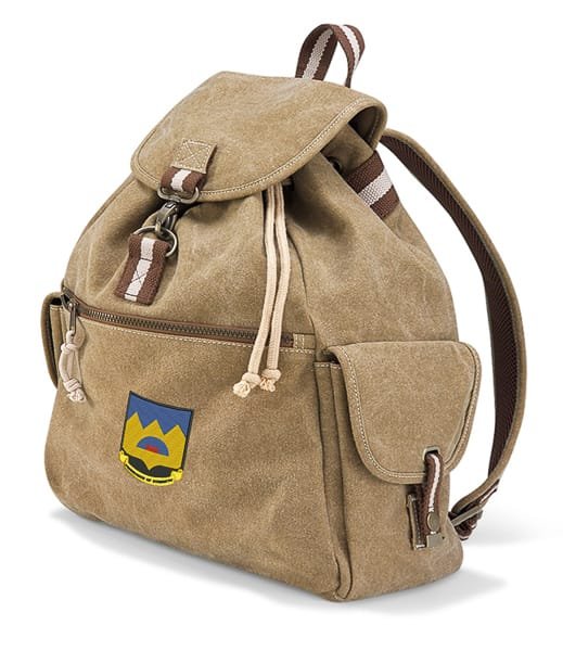 Abundance of Strength Embroidered Vintage Canvas Rucksack