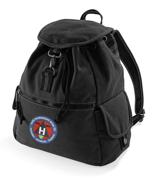 306th Bomb Group Museum Logo Embroidered Vintage Canvas Rucksack