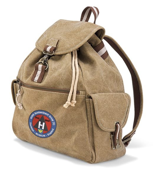 306th Bomb Group Museum Logo Embroidered Vintage Canvas Rucksack