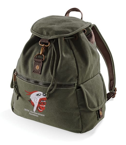367th Bomb Squad Embroidered Vintage Canvas Rucksack