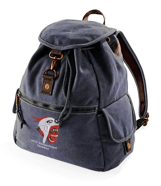 367th Bomb Squad Embroidered Vintage Canvas Rucksack