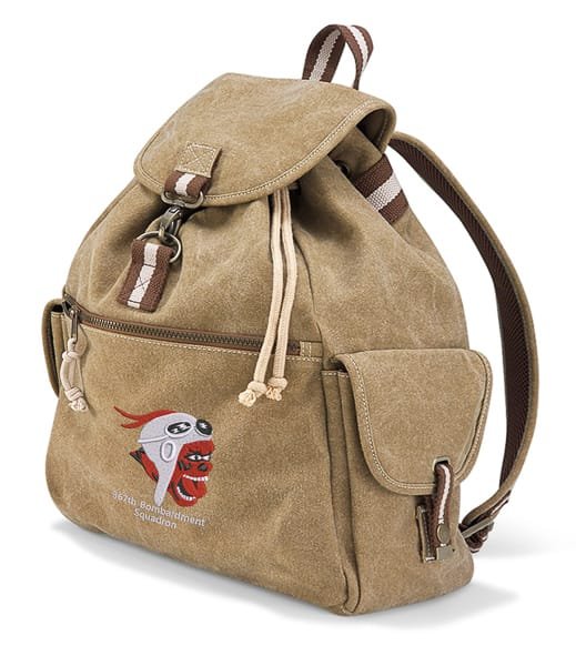367th Bomb Squad Embroidered Vintage Canvas Rucksack