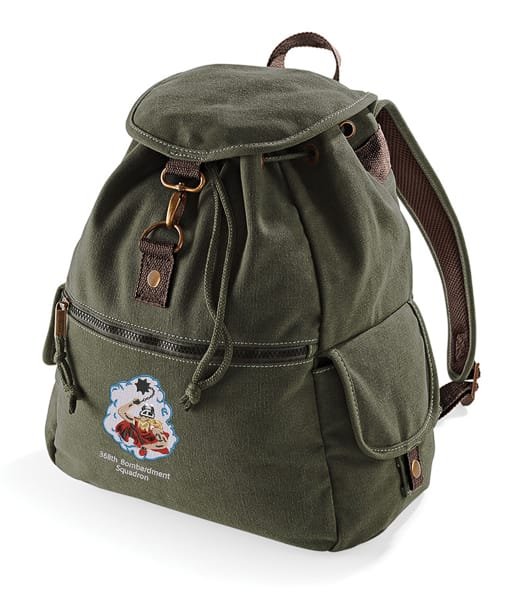 368th Bomb Squad Embroidered Vintage Canvas Rucksack