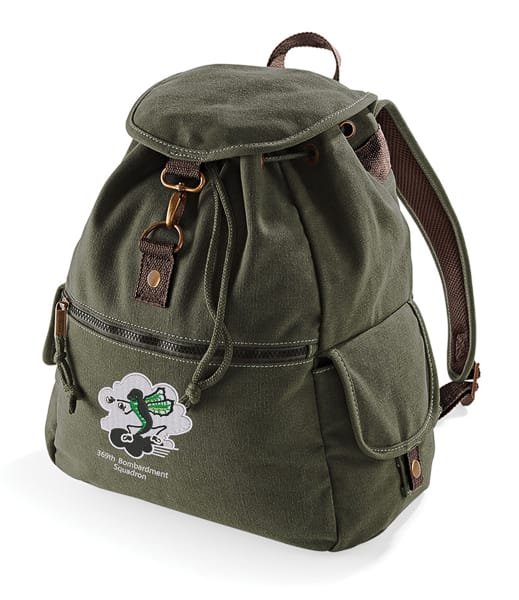 369th Bomb Squad Embroidered Vintage Canvas Rucksack