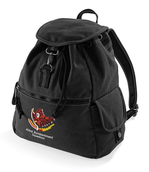 423rd Bomb Squad Embroidered Vintage Canvas Rucksack
