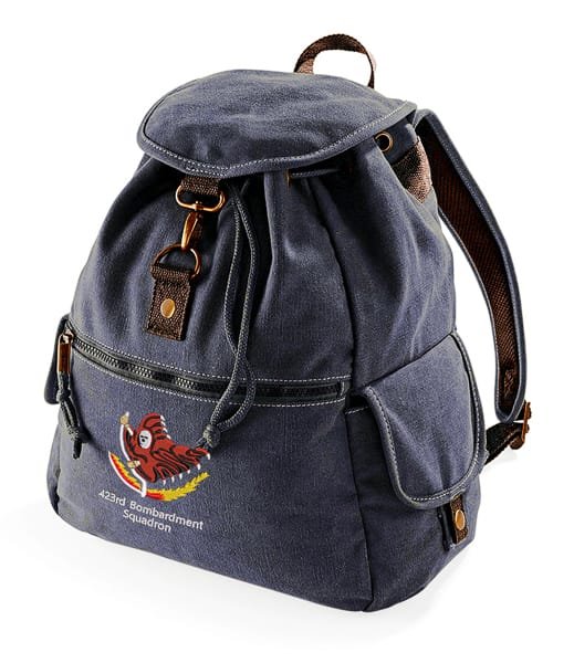 423rd Bomb Squad Embroidered Vintage Canvas Rucksack