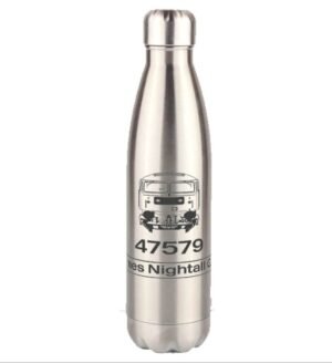 47579 Etched Front Stainless Steel Bowling Pin Water Bottle