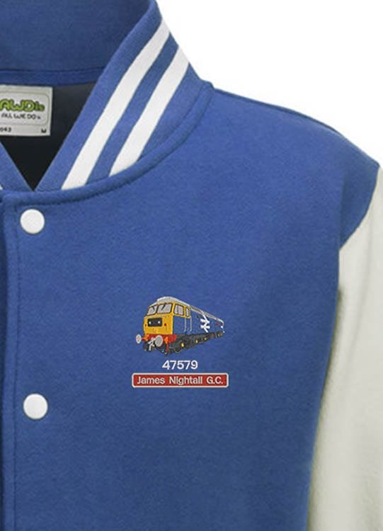 47579 Royal Blue and White Varsity Jacket