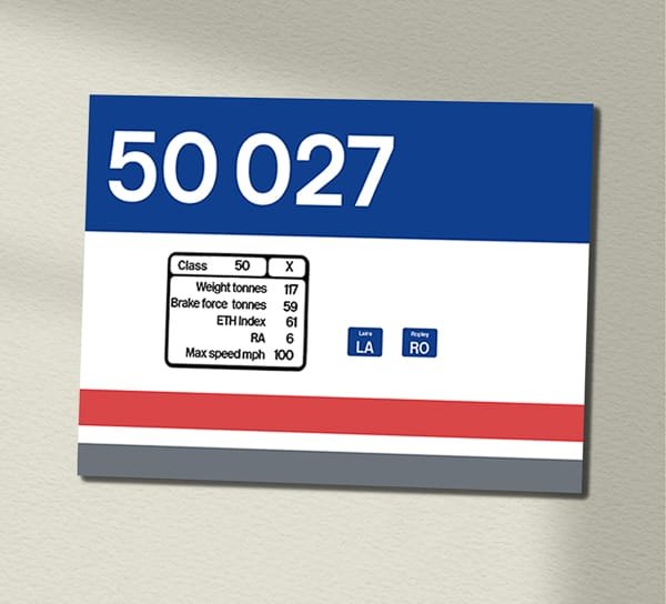 50027 Replica Locomotive Data Panels