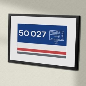 Framed 50027 Replica Locomotive Data Panels