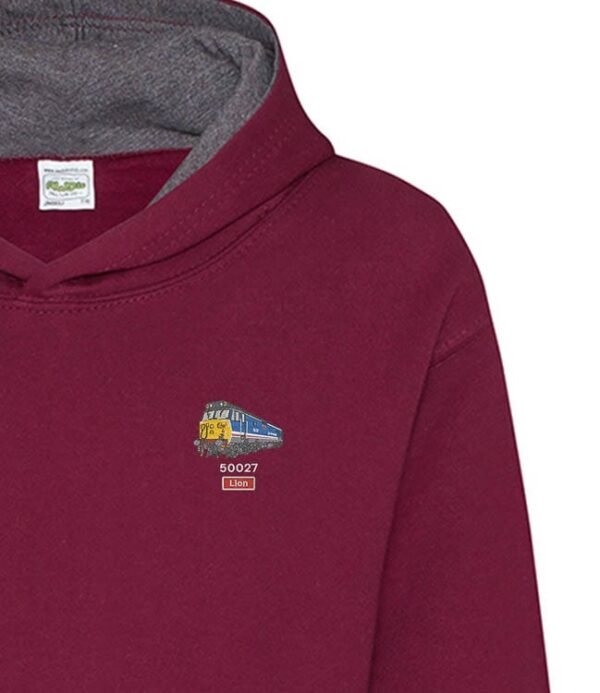 50027 Burgundy Charcoal Kids Hoodie