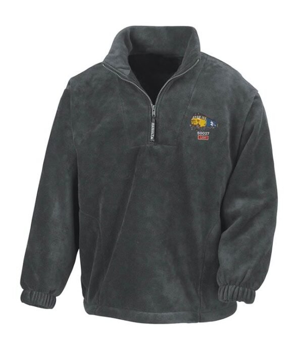 50027 Retro Grey Zip Neck Fleece