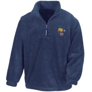 50027 Retro Navy Blue Zip Neck Fleece