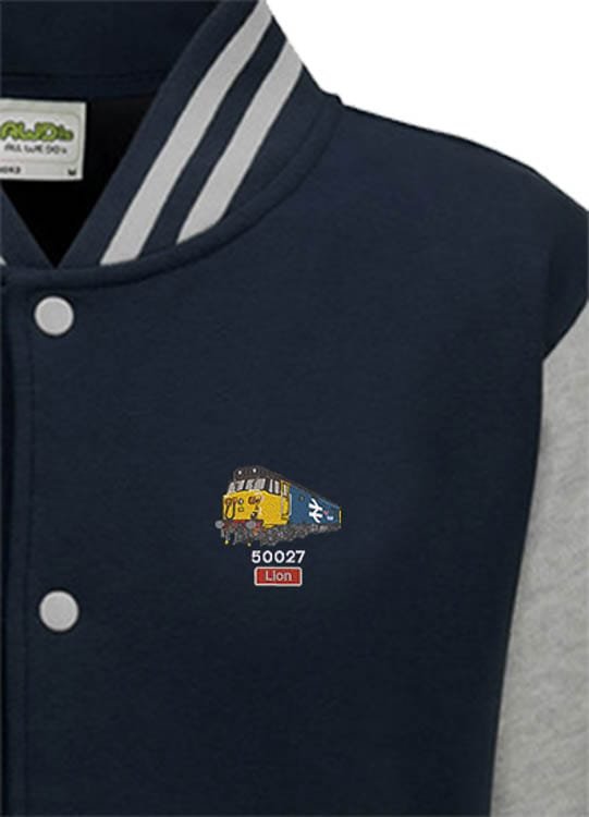 50027 Retro Oxford Blue and grey Varsity Jacket