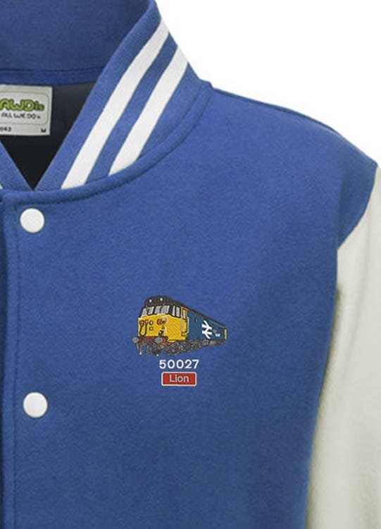 50027 Retro Royal Blue and White Varsity Jacket