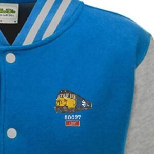 50027 Retro Sapphire Blue and Grey Varsity Jacket