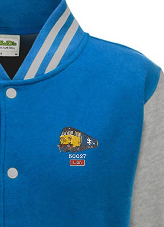 50027 Retro Sapphire Blue and Grey Varsity Jacket