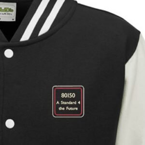 80150 black white Varsity Jacket