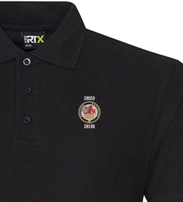 Class 20 Lion and Wheel black polo
