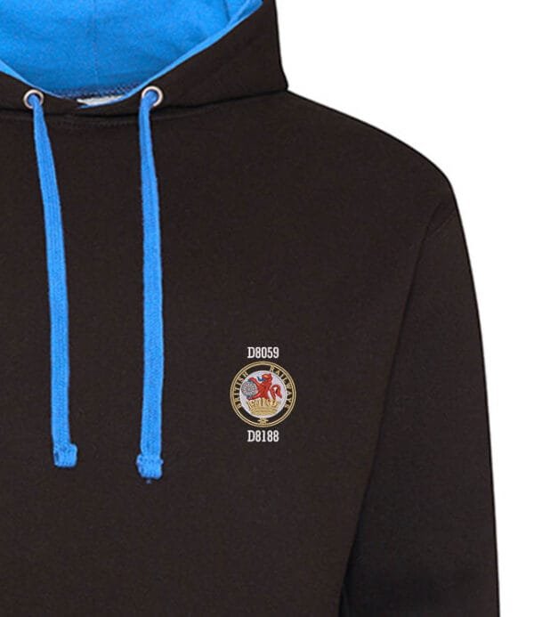 Class 20 Lion and Wheel black royal blue Hoodie