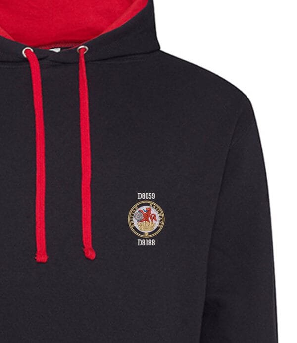 Class 20 Lion and Wheel navy red Hoodie