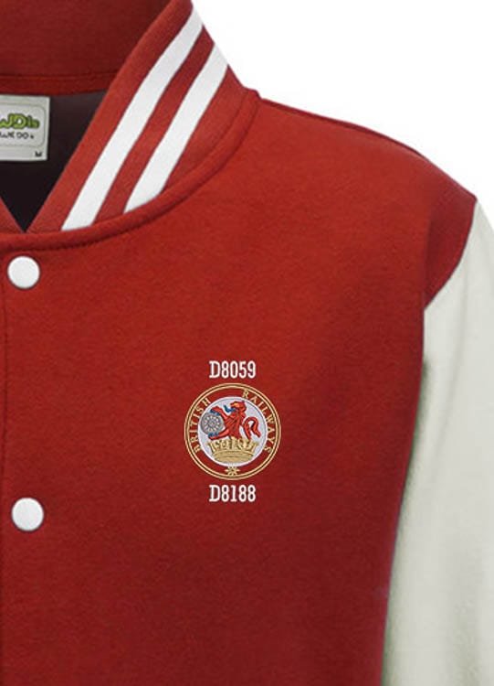 Class 20 Lion and Wheel red white Varsity Jacket