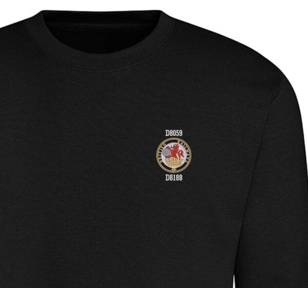 D8059 D8188 Lion and Wheel Black Sweatshirt
