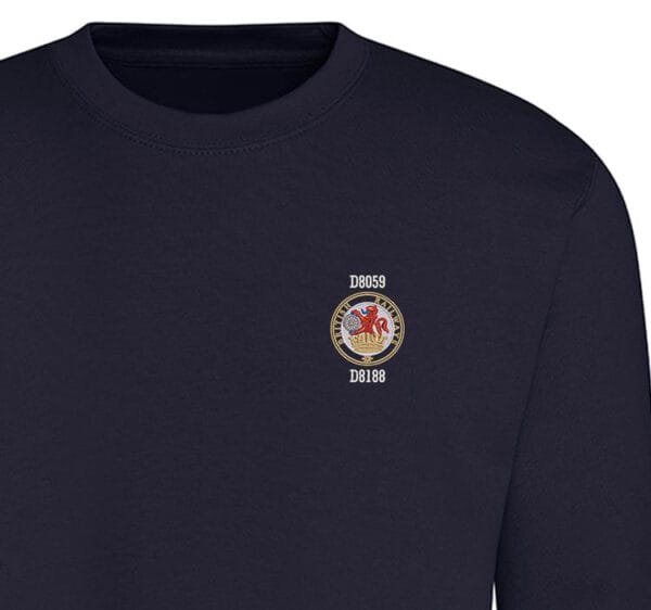 D8059 D8188 Lion and Wheel Navy Sweatshirt