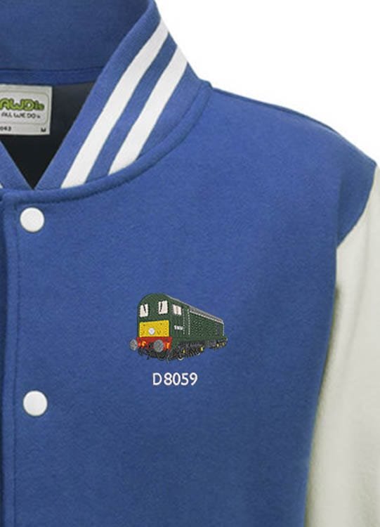 D8059 Royal Blue White Varsity Jacket