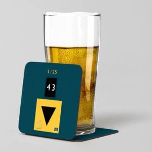 1125 Blue Data Panel Beer Coaster
