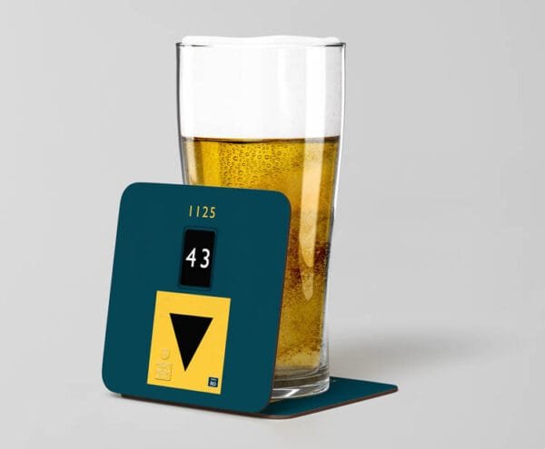 1125 Blue Data Panel Beer Coaster