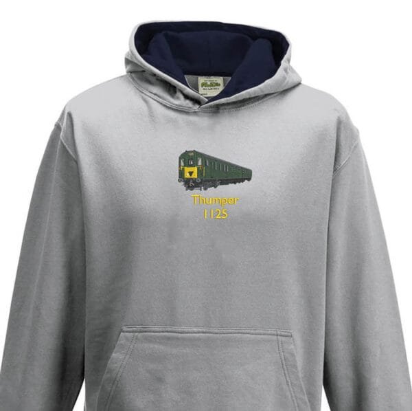 1125 Kids Grey Navy Hoodie