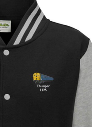 1125 Retro Black grey Varsity Jacket