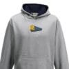 1125 Retro Kids Grey Navy Hoodie