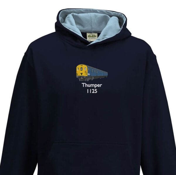 1125 Retro Kids Navy Sky Blue Hoodie
