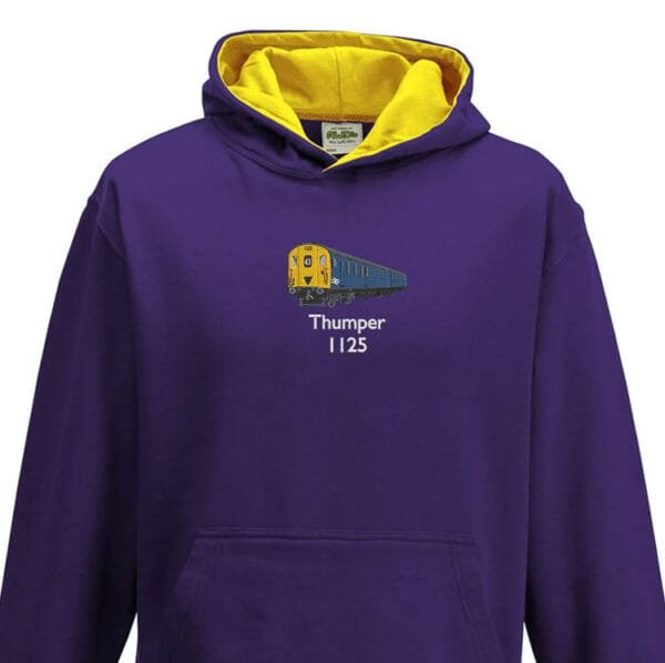 1125 Retro Kids Purple Yellow Hoodie